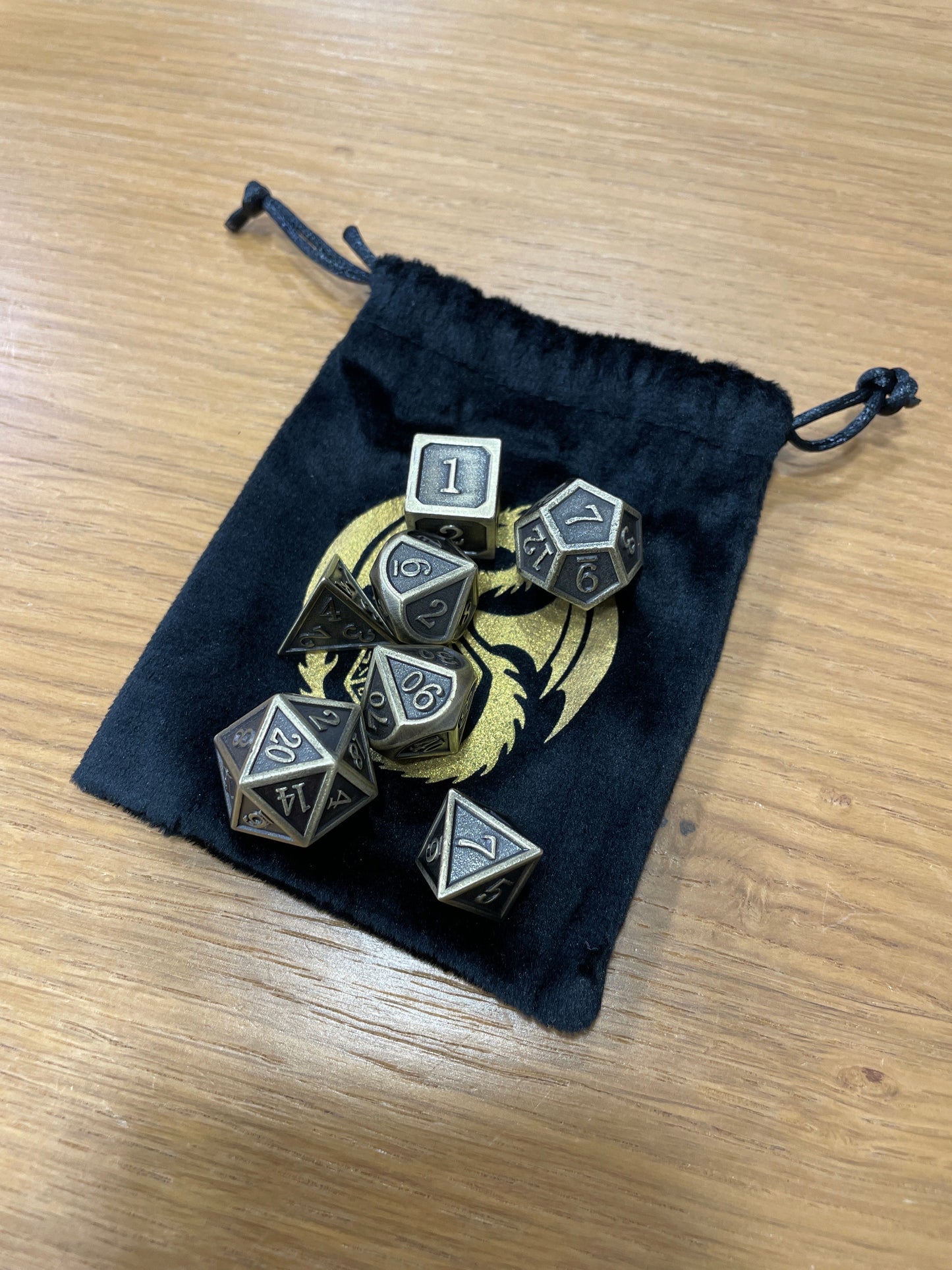 Metal Dice Set and Bag