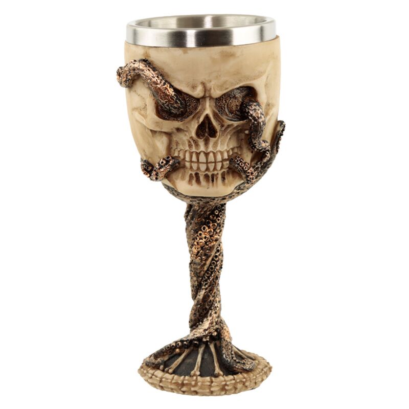 Bronze Octopus Skull Goblet