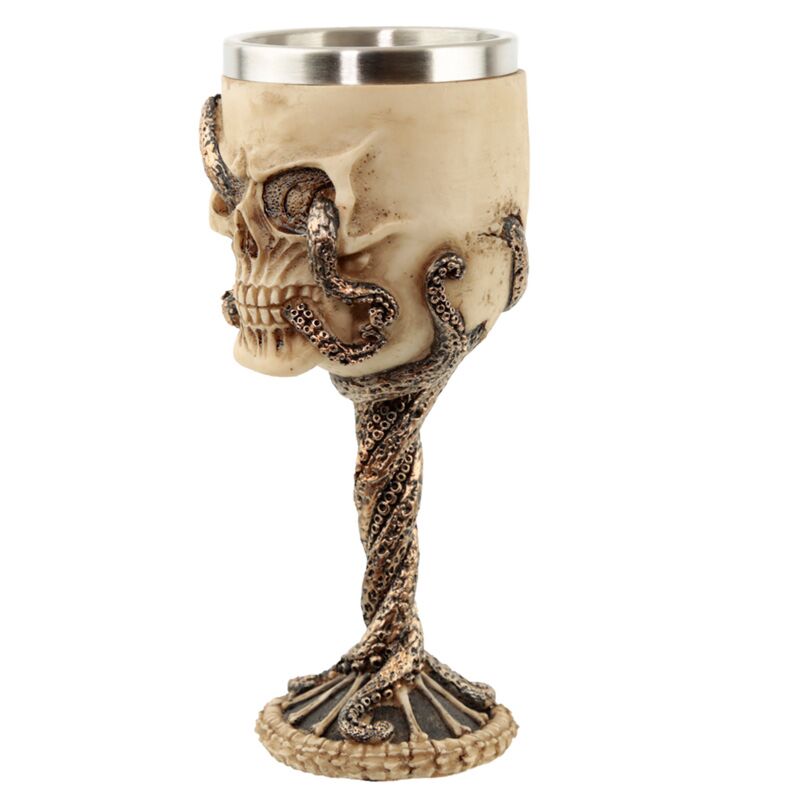 Bronze Octopus Skull Goblet