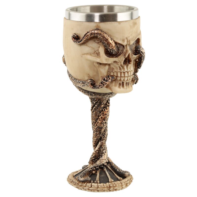 Bronze Octopus Skull Goblet