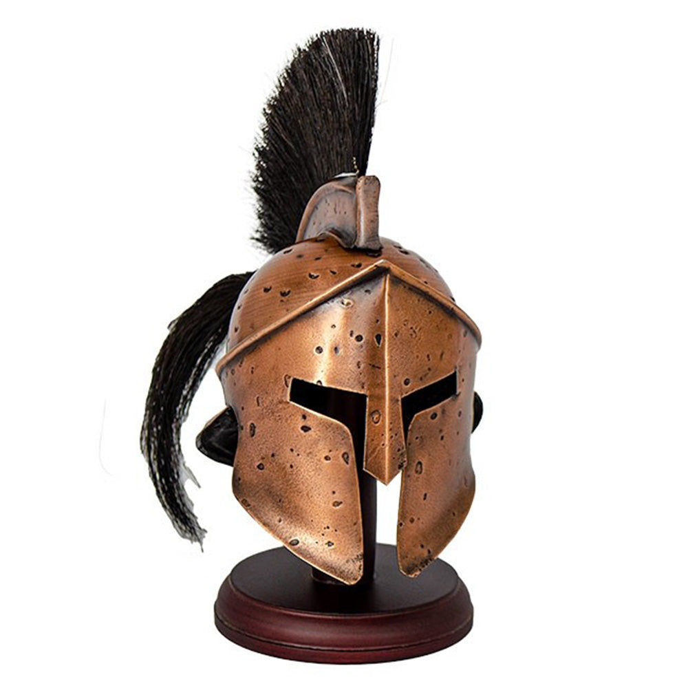 Mini Spartan Helmet (Antique Bronze) with Stand