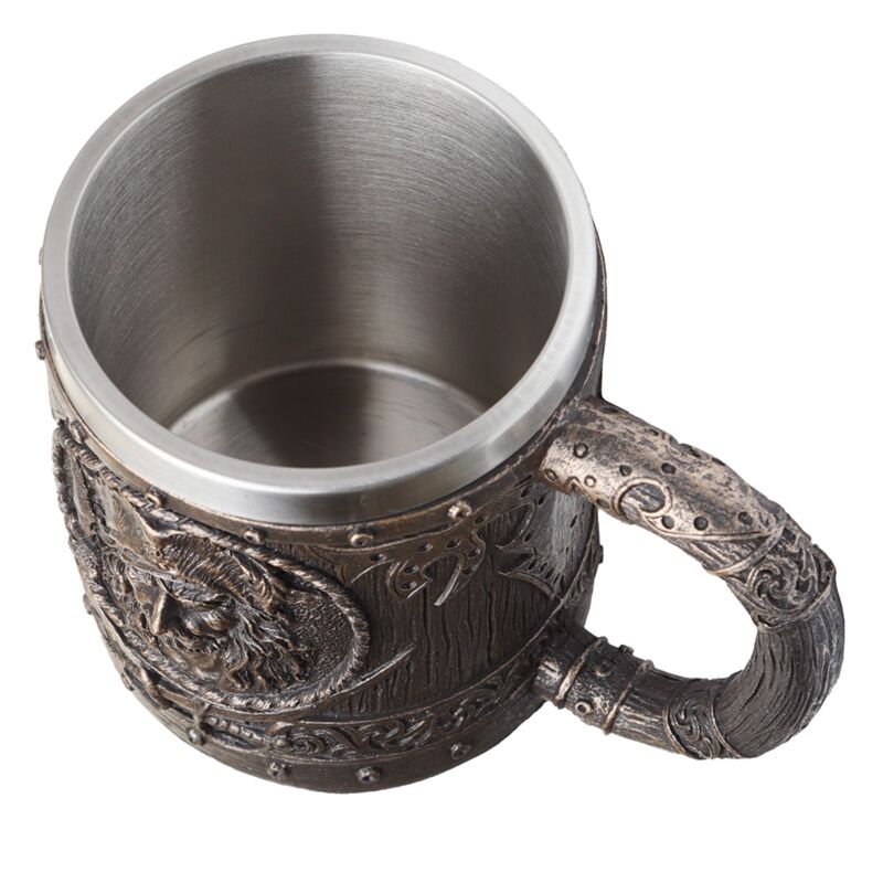Brushed Gold Wood Effect Pirate Tankard
