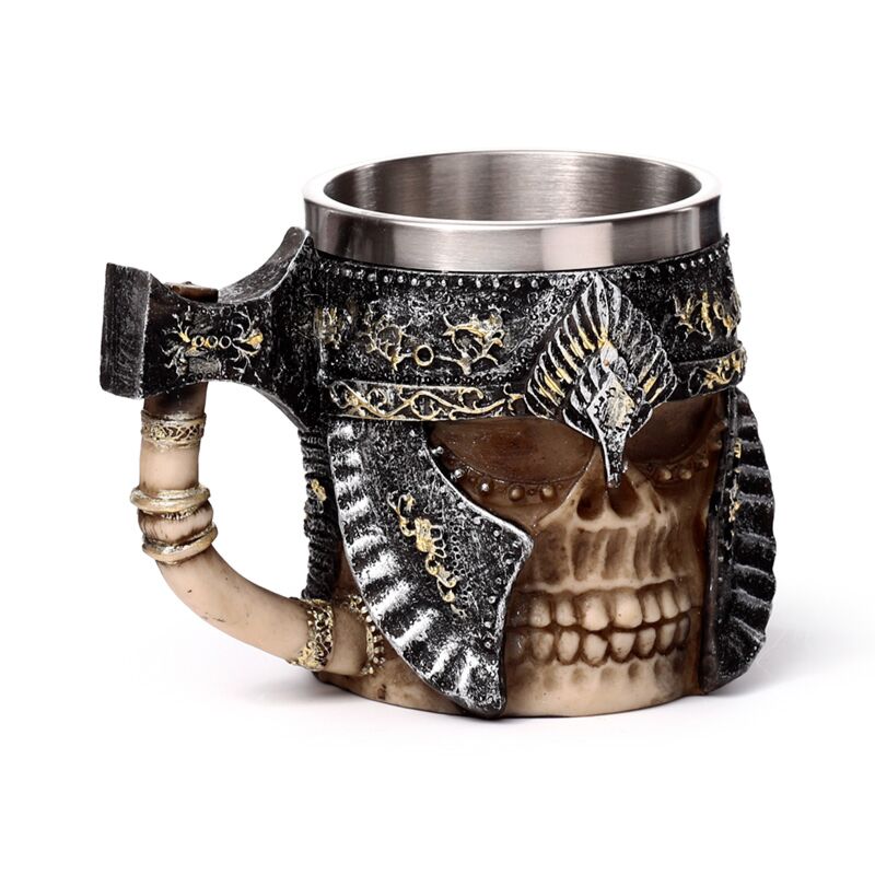 Axe Handle Armoured Skull Tankard