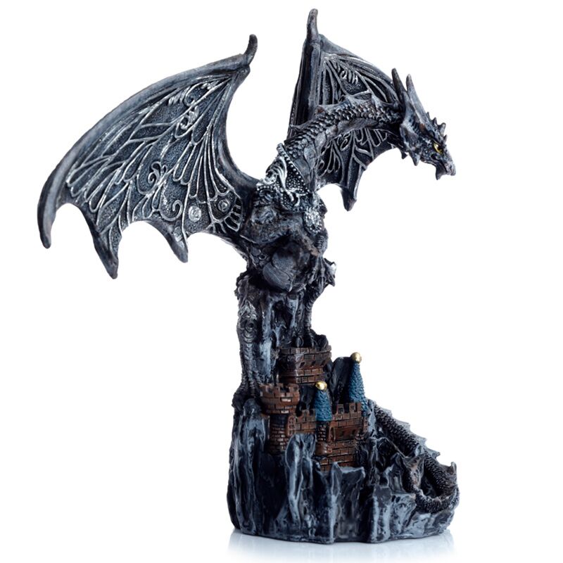 Dark Legends Wings of Magic Silver Castle Guardian Dragon
