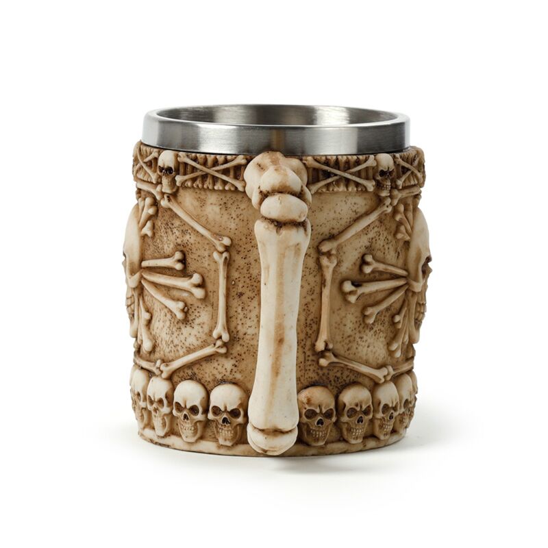 Skull & Bone Tankard with Bone Handle
