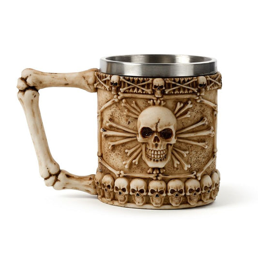 Skull & Bone Tankard with Bone Handle