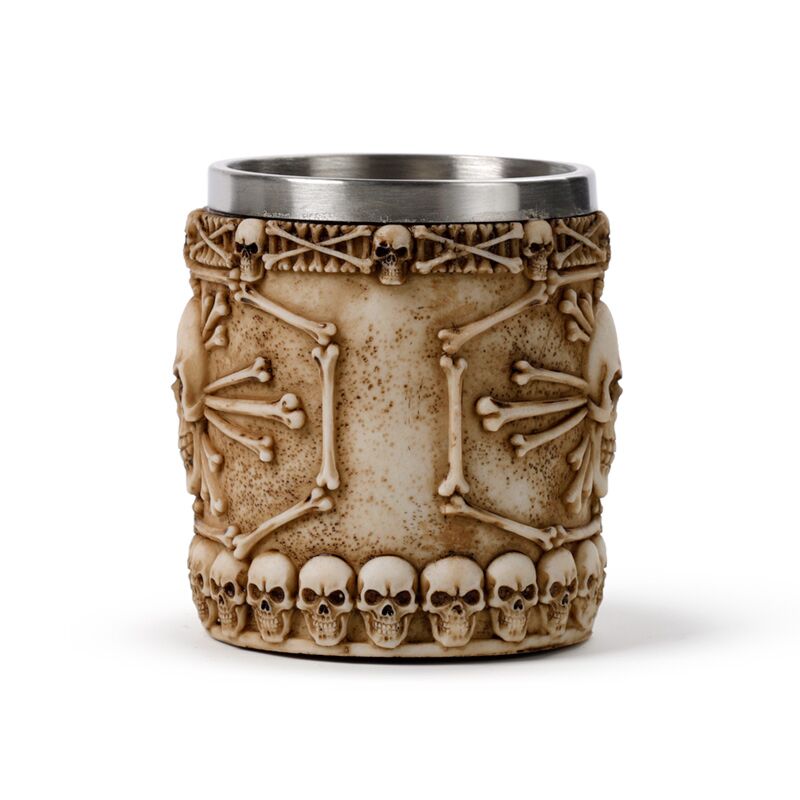 Skull & Bone Tankard with Bone Handle