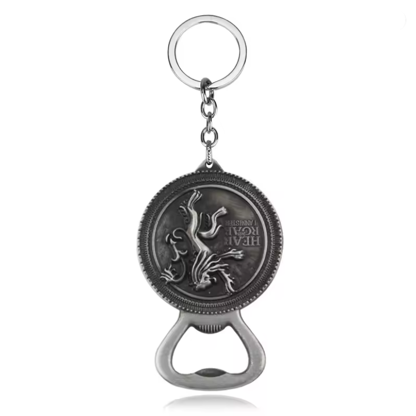 Official Game Of Thrones Metal Keyring & Pin Badge – Lannister, Stark, Targaryen Sigils
