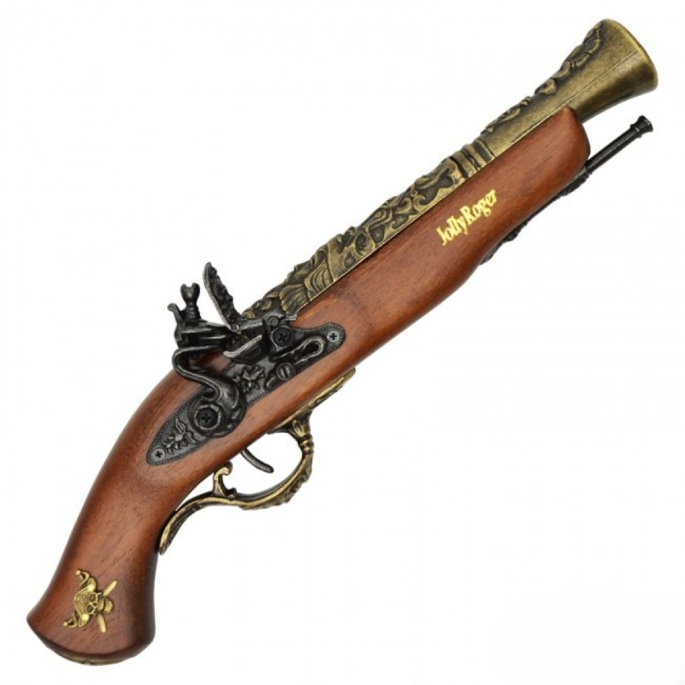 Jolly Roger Pistol on Plaque