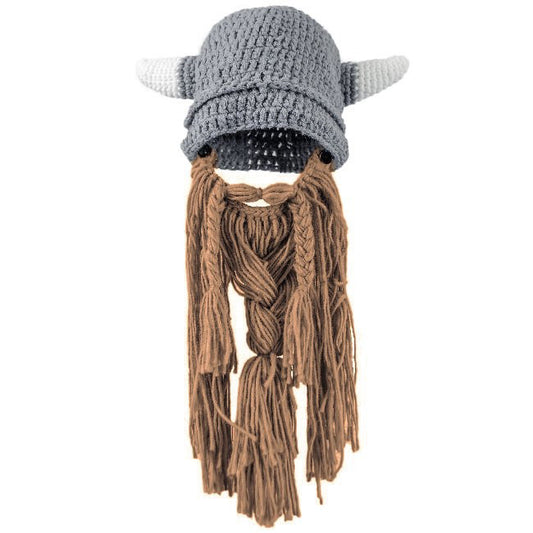 Knitted Viking Helmet Hat and Beard – Adult Size