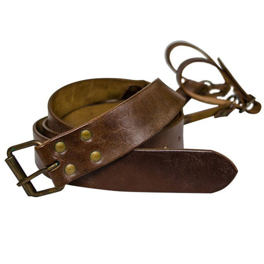 Late Medieval Sword Belt - Genuine Brown Leather