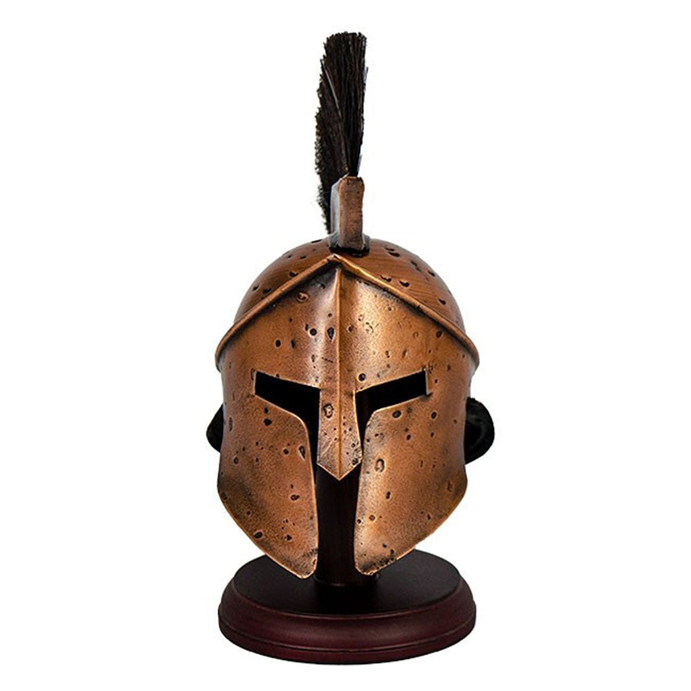 Mini Spartan Helmet (Antique Bronze) with Stand