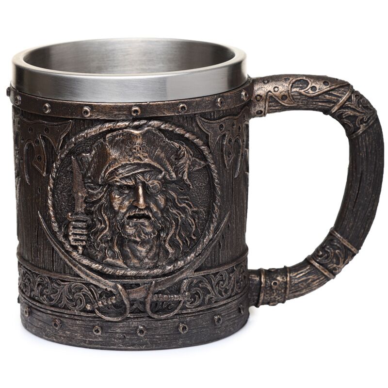 Brushed Gold Wood Effect Pirate Tankard