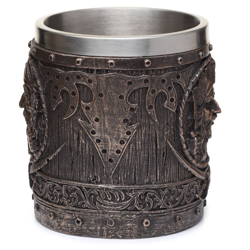 Brushed Gold Wood Effect Pirate Tankard