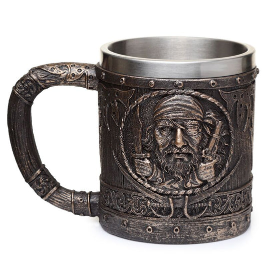 Brushed Gold Wood Effect Pirate Tankard