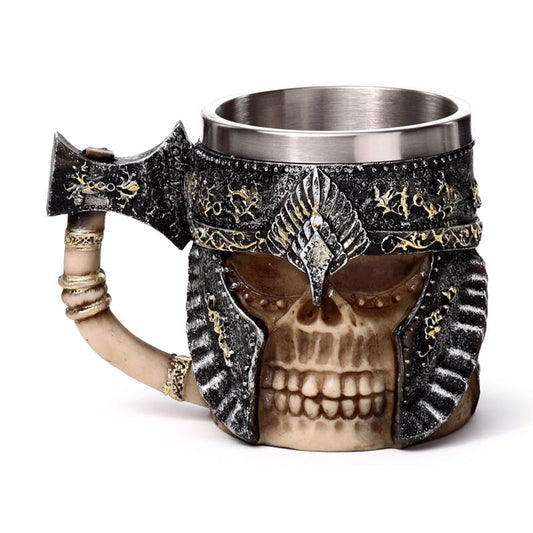 Axe Handle Armoured Skull Tankard