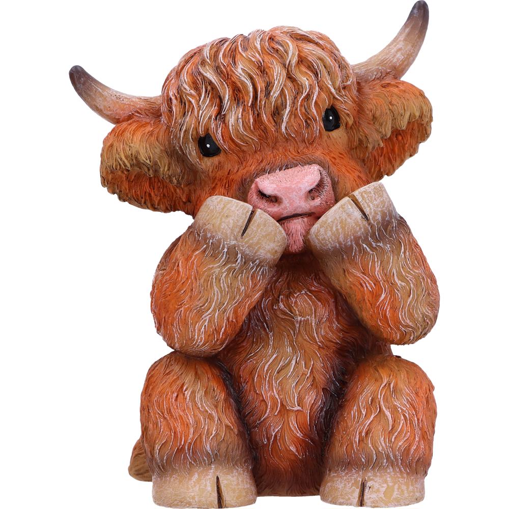 Three Wise Highland Cow Figurines