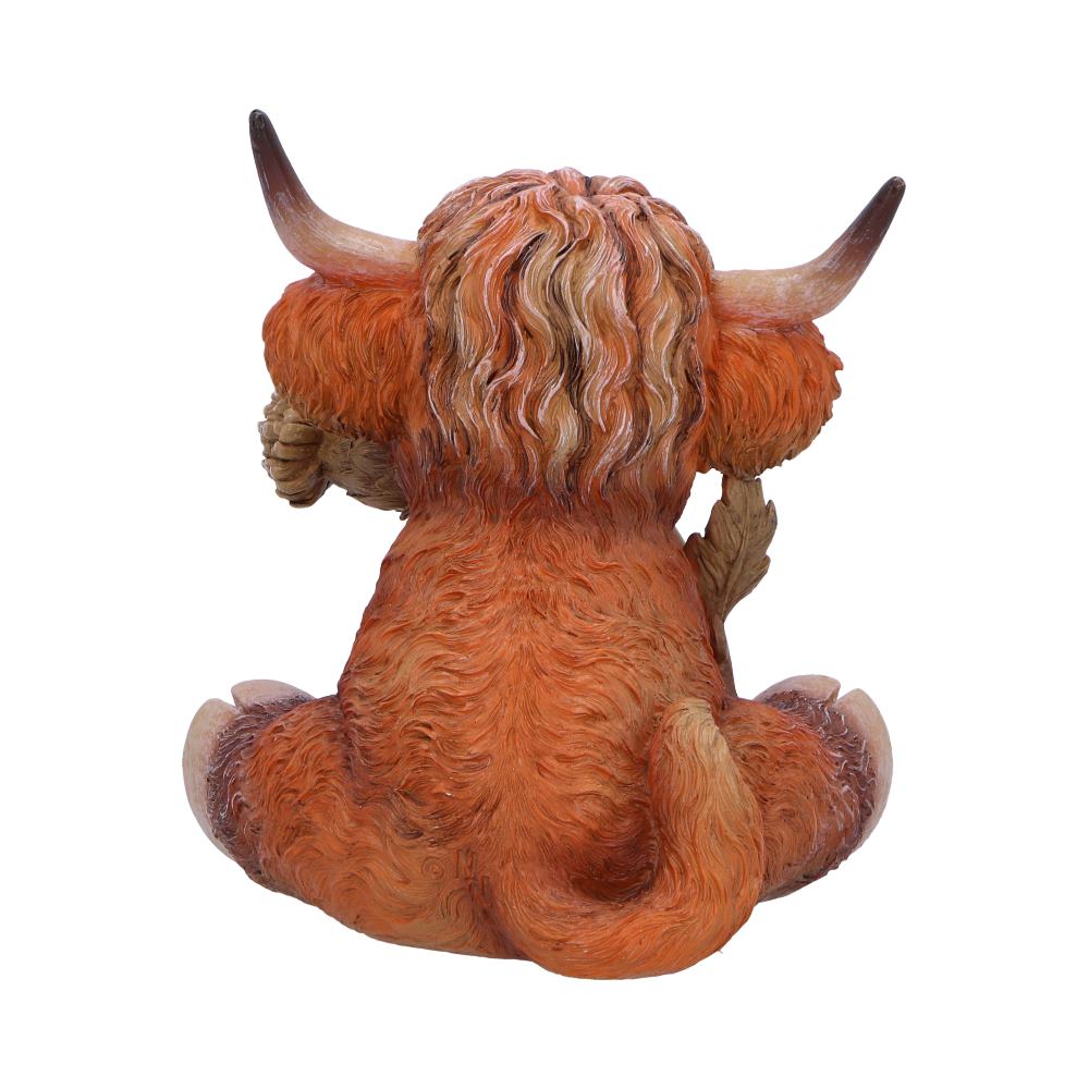 Highland Cow with Thistle Figurine
